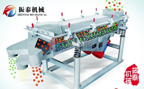 直线振动筛筛分物料示意图